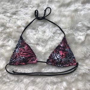 Pink Cheetah String Bikini Top